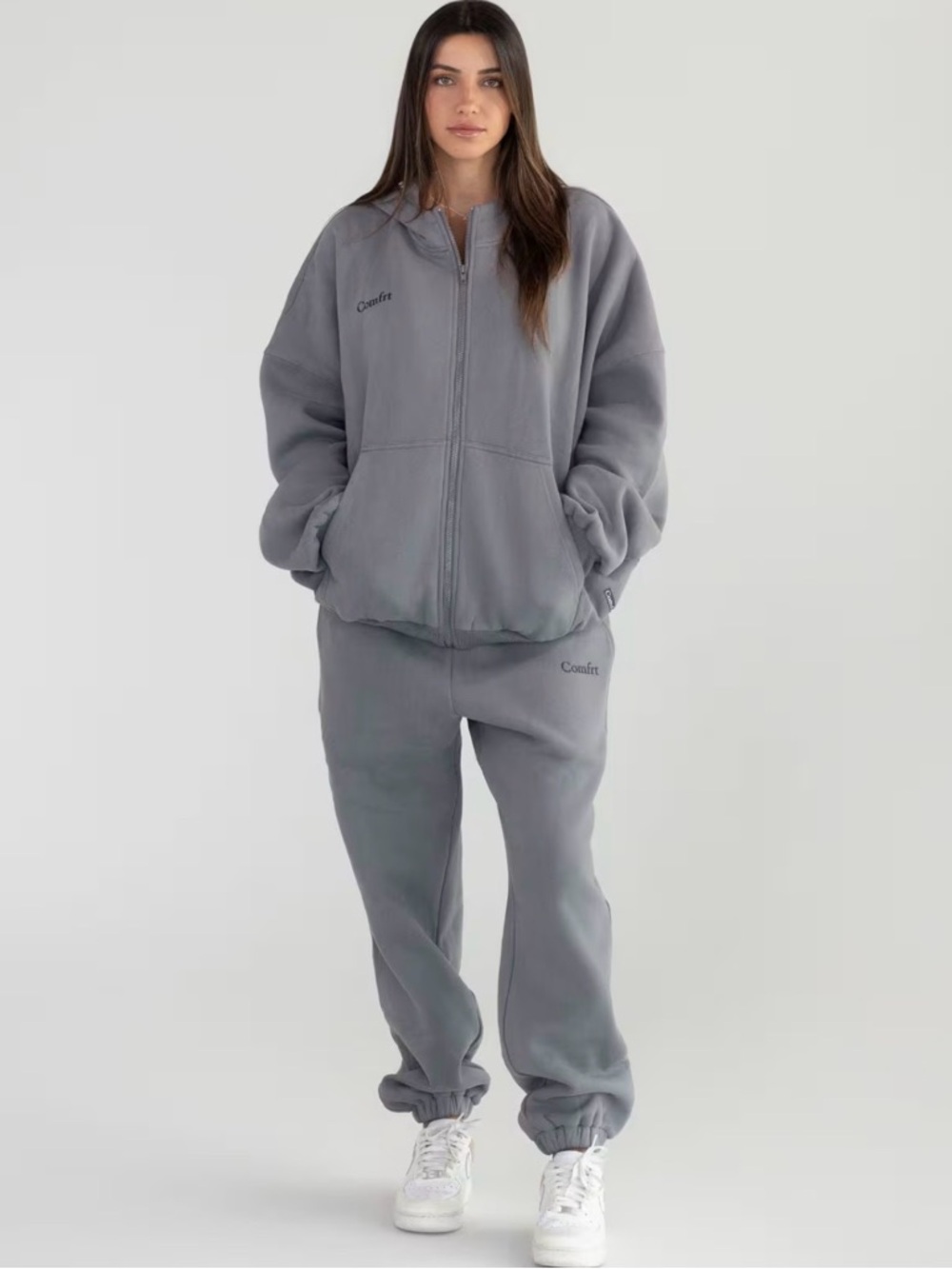 Comfort Men’s/Women's NWT Zip-Up Sweatshirt in Wolf Gray